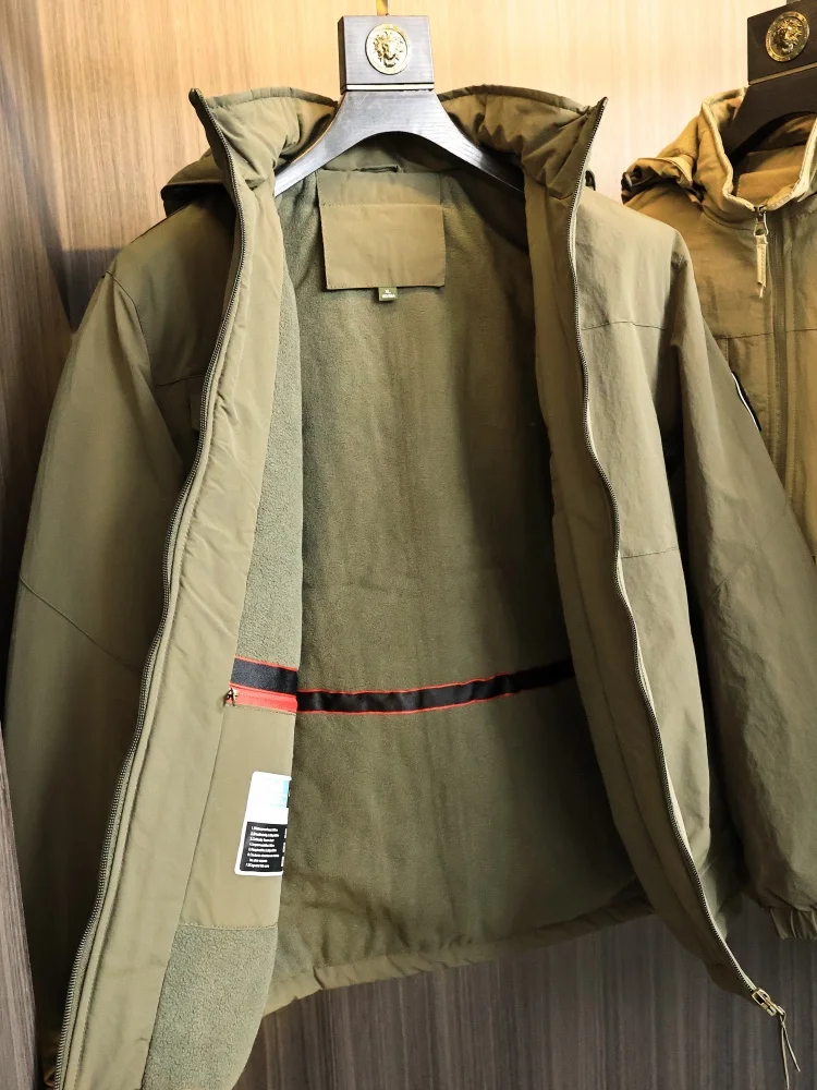 

Мужская водонепроницаемая куртка с капюшоном на флисовой подкладке для осени и зимы, для активного отдыха, модная, городская, утепленная, из полиэфирного волокна