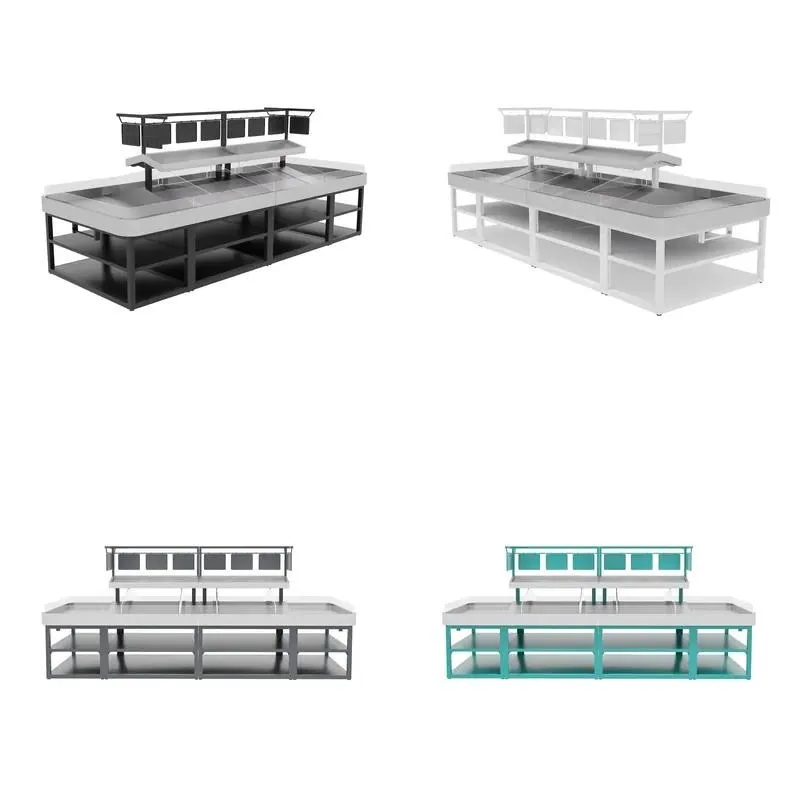4 Layer Metal Vegetable Rack Adjustable Base Height Strong Load Bearing Capacity Suitable For Supermarket Use