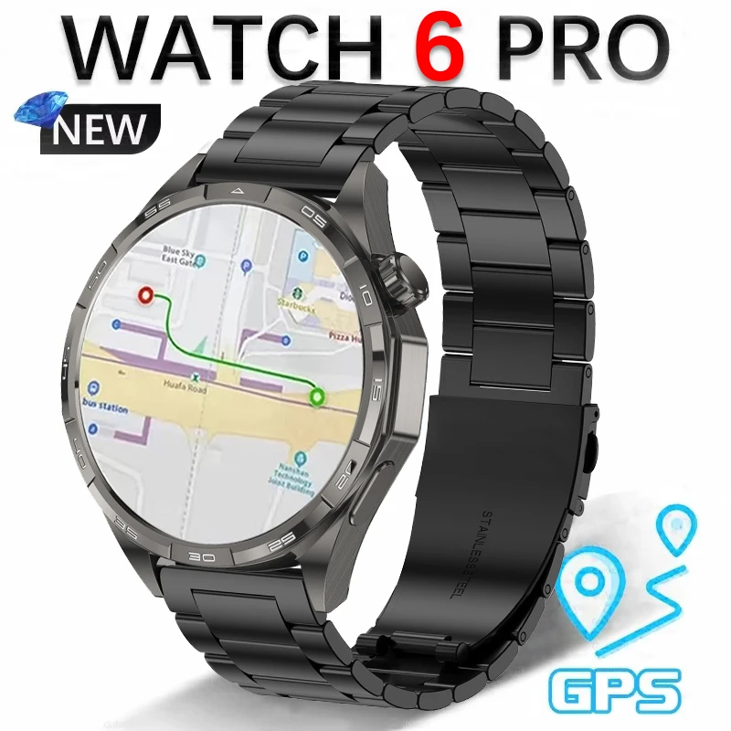 

Watch 6 Pro Smart Watch Men Watch 6 AMOLED HD Screen Bluetooth Call GPS Trajectory Heart Rate Compass SmartWatches 2025 New