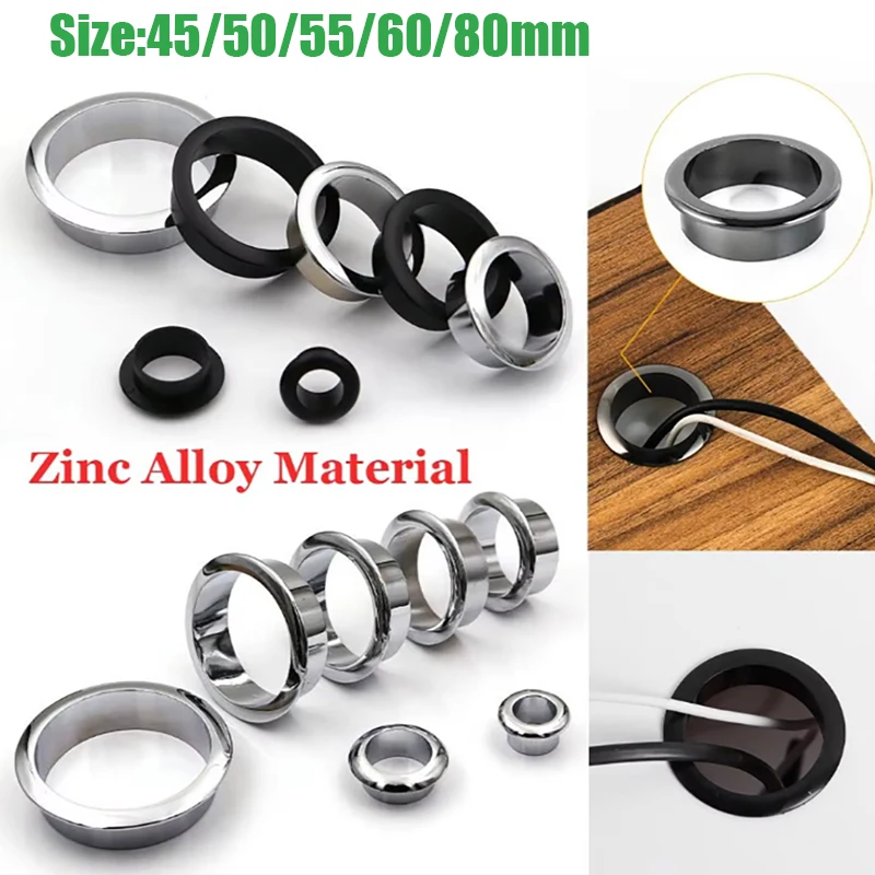 5Pcs Computer Desk Cable Protective Cover 45mm-80Mm Desktop Socket Wire Hole Vent Decorative Cover Hardware Desktop Accessories