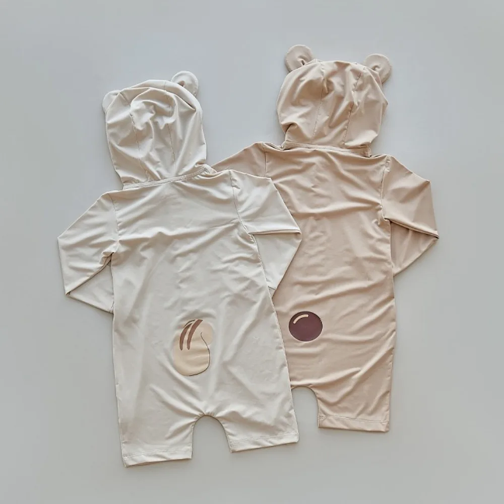 Baby Swimsuit 2025 Korean Baby Boy's Swimsuit Long Sleeve Sunscreen Baby Swim Clothes One Piece Clothes