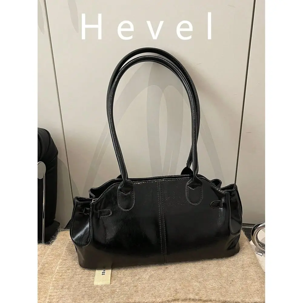 

New Solid Color Baguette Bag PU Handbag With Dual Handles Zipper Closure Large Capacity Fashion Women Shoulder Bag, Suitable Fo