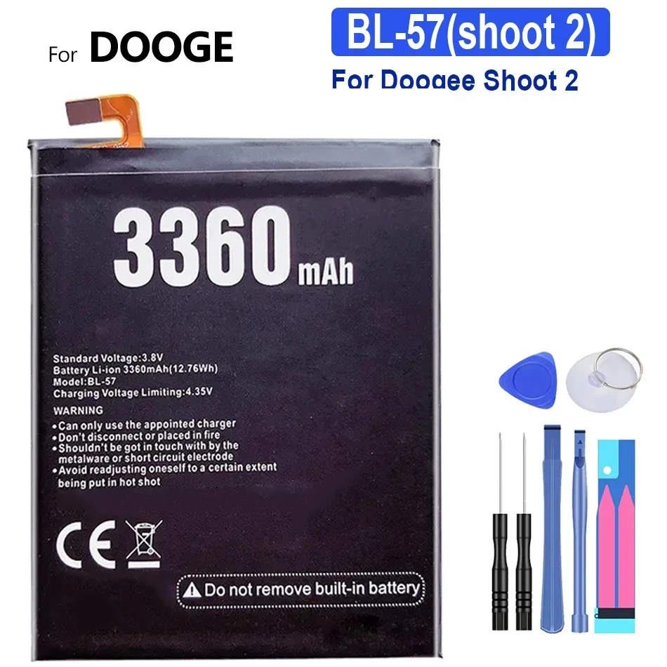 

Мобильный телефон аккумулятор BL-57 3360 мАч, Для Doogee Shoot 2, Shoot2 Batterij + Трек NO.