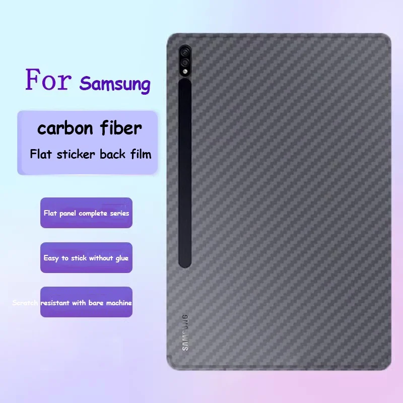 Película trasera de fibra de carbono para Samsung Galaxy Tab S9 S9 Plus S9 Ultra 14,6 S8 Ultra S6 Lite 10,4 A8 A7 Lite S7 FE S8 Plus