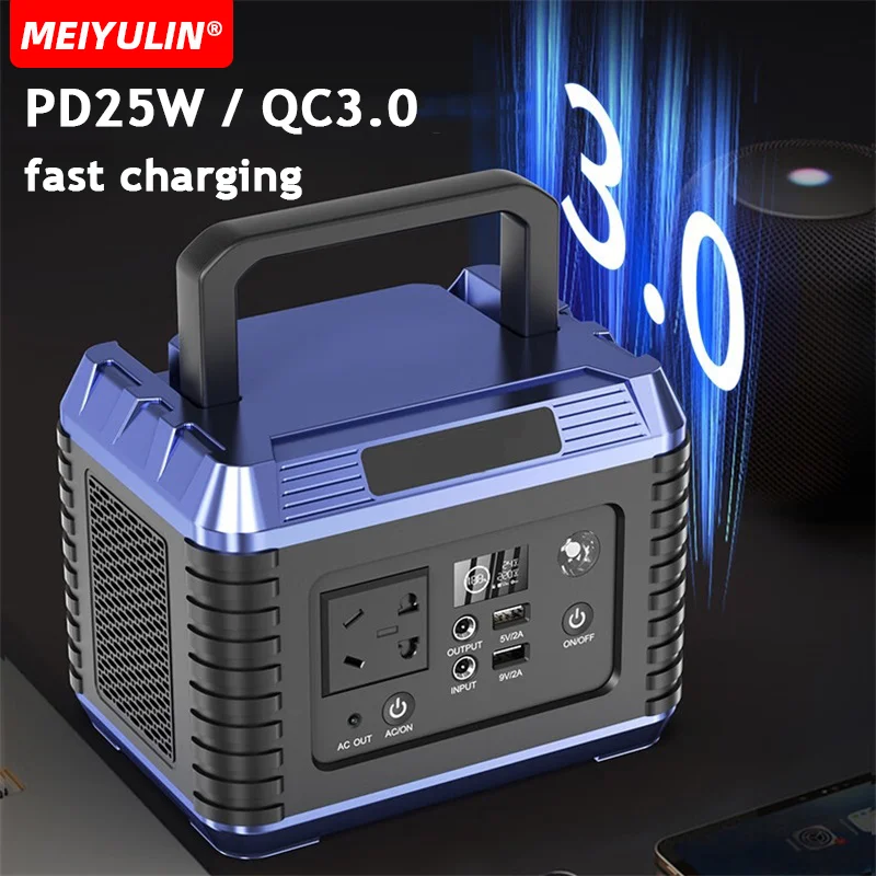 300W 220V Portable Power Station 64000mAh Powerful External Spare Battery Solar Generator USB C DC Powerbank For Outdoor Camping