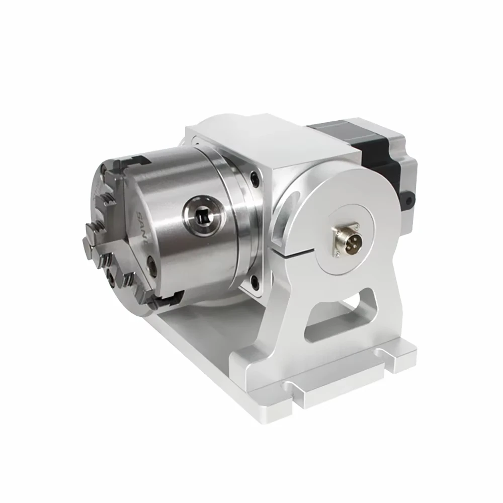 CNC 4th Axis Rotary Indexer 100mm Chuck NEMA34 Stepper Motor 3 4 Jaw Dividing Head 50:1 Ratio