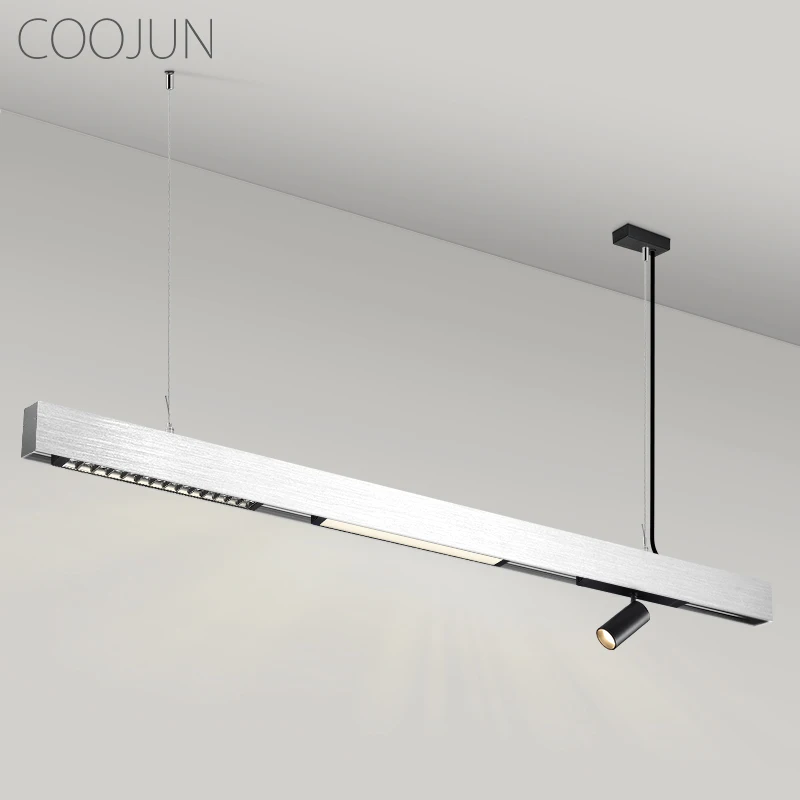 

COOJUN Nordic Magnetic Track Lights Surface Mounts Ceiling Lamps for Dining Room Office Shop Bar Cafe Long Strip Hanging Lamp