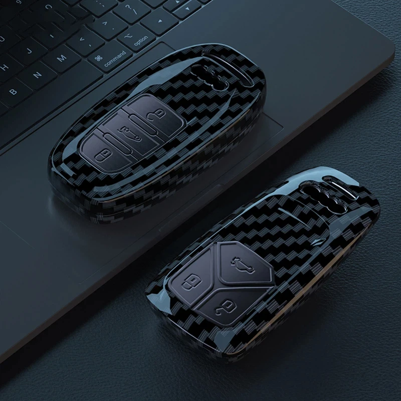 ABS Carbon Fiber Style Remote Key Fob Protective Cover Case For Audi A4 B9 A5 A6 8S 8W Q5 Q7 4M S4 S5 S7 TT TTS TFSI RS