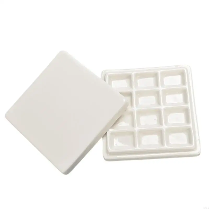 

12 Grids Watercolor Palette Ceramic Mixing Tray Art and Crafts Supplies