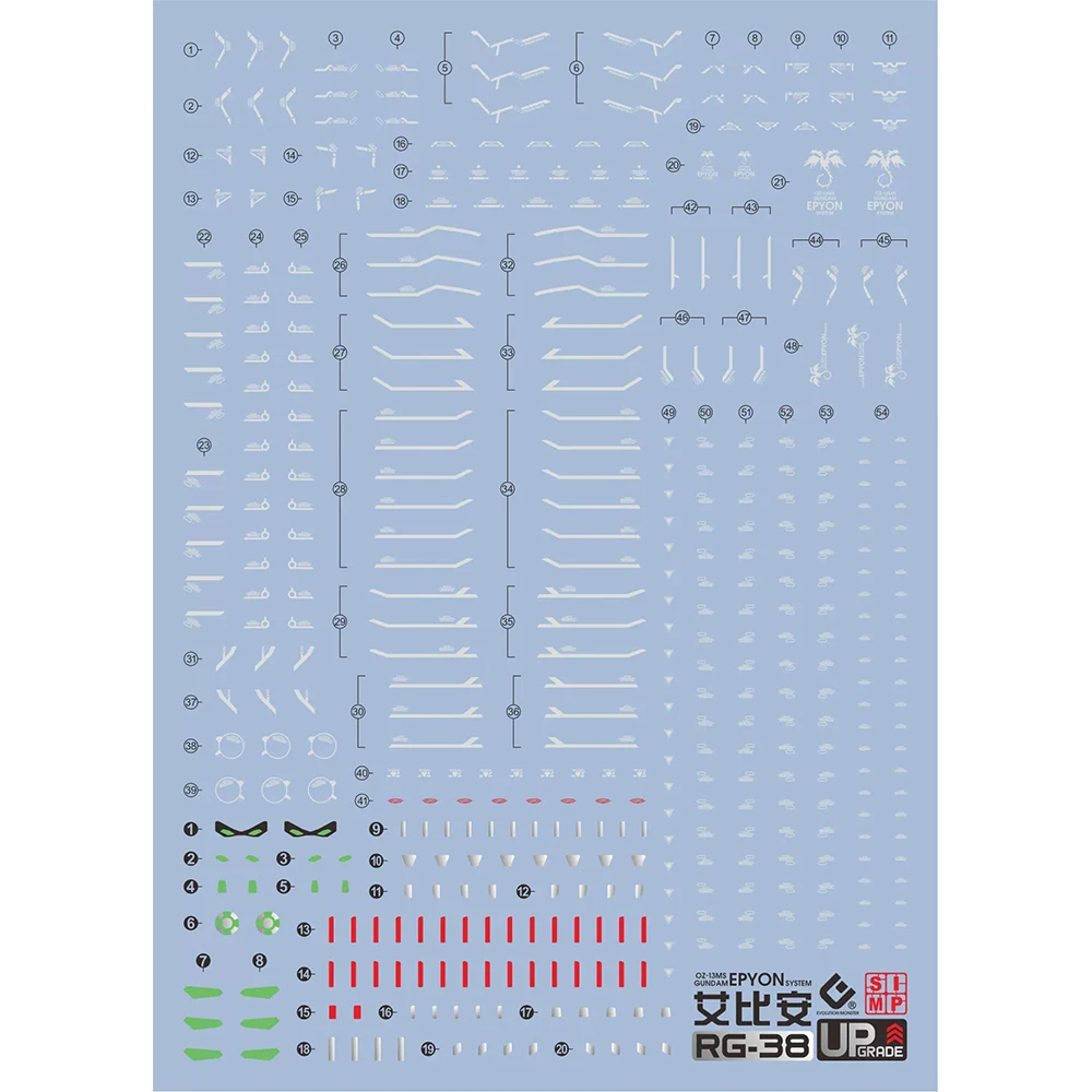 EVO Water Decal High Precision Model Stickers For RG 1/144 Epyon Upgraded Version OZ-13MS Water Transfer Hobby DIY Stickers