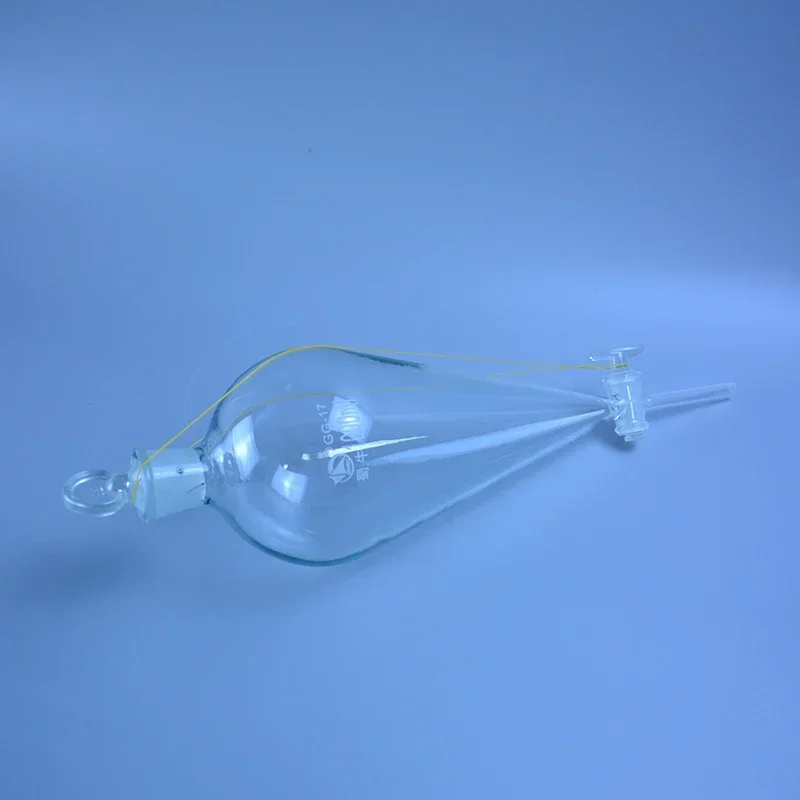 Embudo separador piriforme en forma de pera de vidrio de borosilicato alto 24/29 con tapón cónico estándar de vidrio suministros de laboratorio