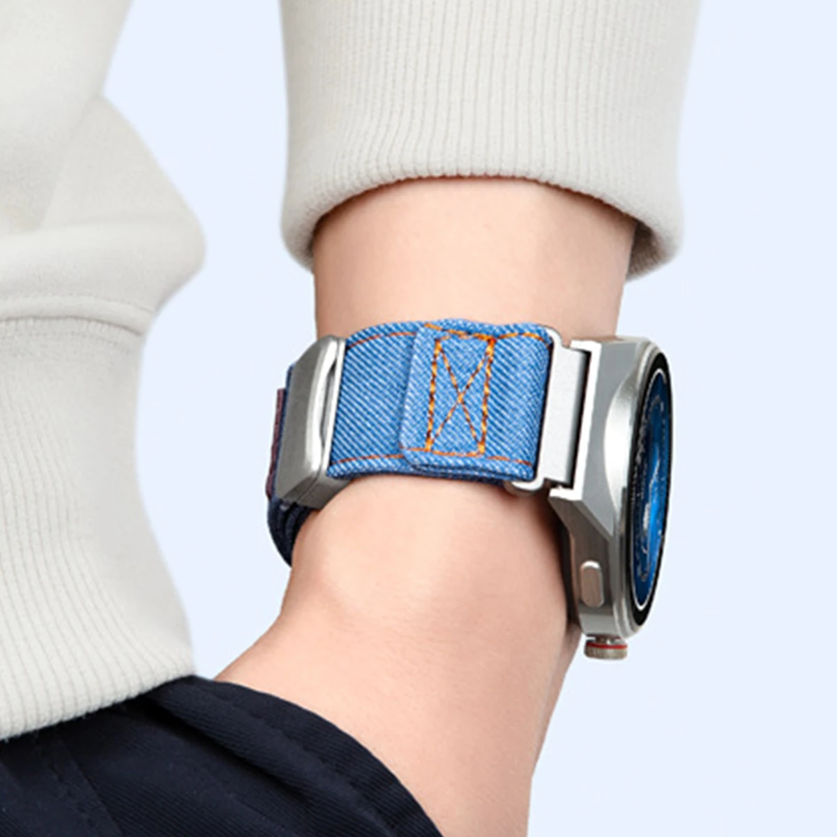 18 20 22mm Universal Canvas Denim Sports Strap for Huawei Watch GT7 6 5 4Classic 5Pro Magnetic Correa for Samsung Watch 7 6 4 5