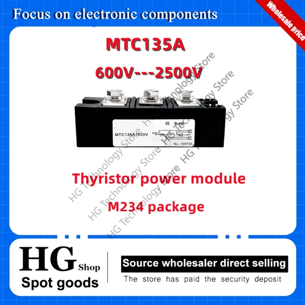

Original new MTC135A 1600V thyristor module 600V 800V 1000V 1200V 1400V 1600V 1800V 2000V 2200V 2500VM234
