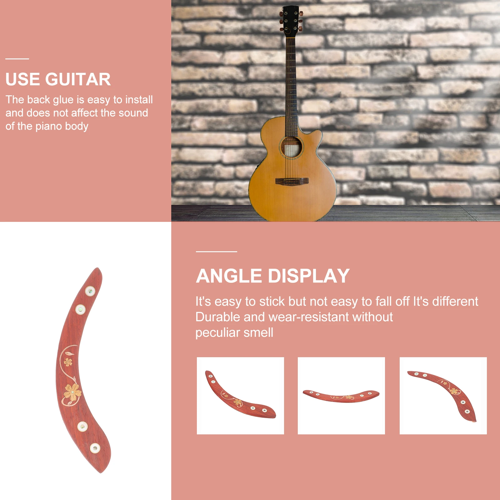 

Guitar by Hand Equipment Accessories Support Handrest Maintenance Wood Armrest for Folk Classical Practical