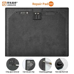 Amaoe M80 Phone Repair Pad Mutifunction Synthetic Stone Pad Quick IC Chip Glue Remove Soldering Rework Pad Repair Tools