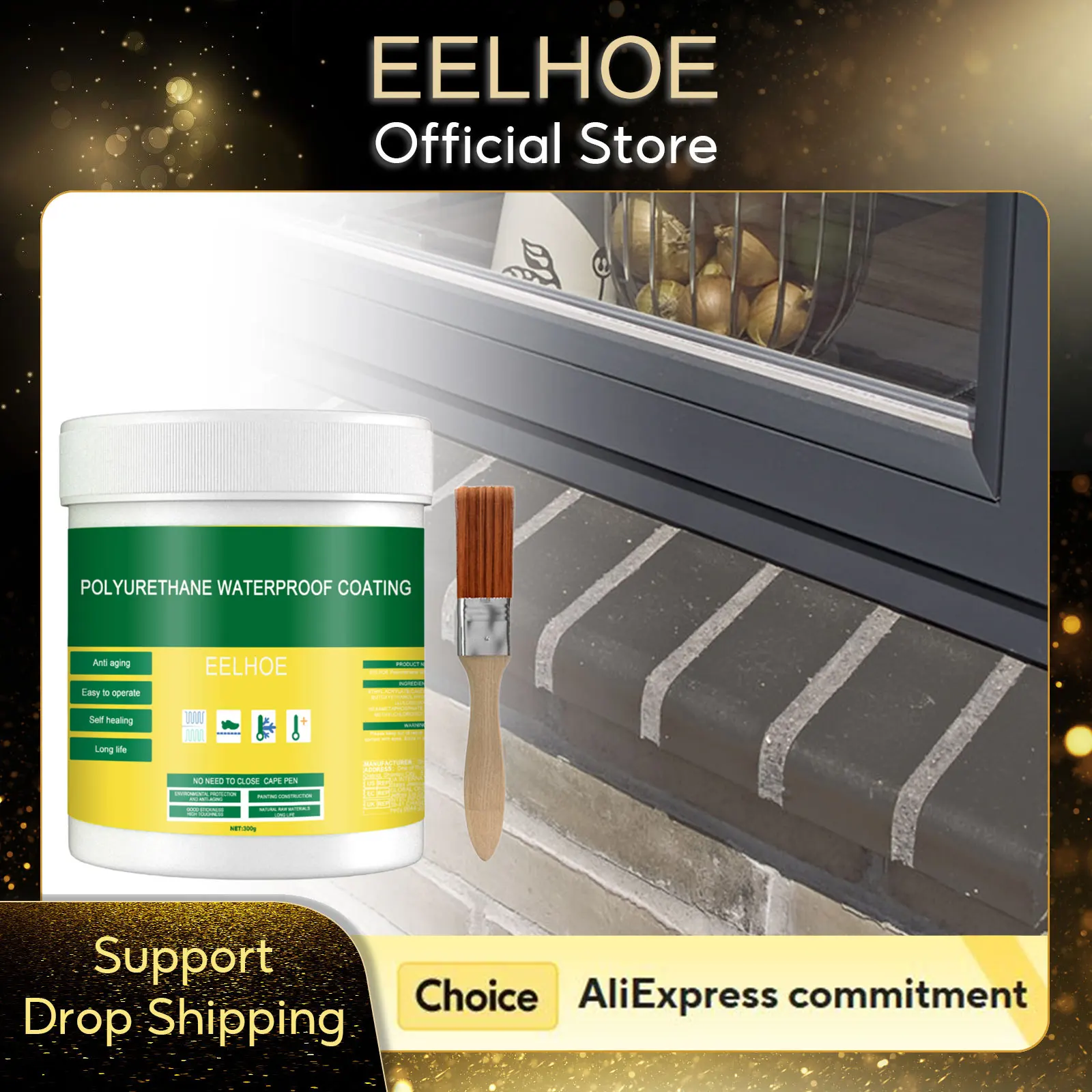Waterproof Coating Sealant Agent Transparent Invisible Insulate Anti-Leak Paste Glue with Brush Restore Adhesive Roof Bathroom