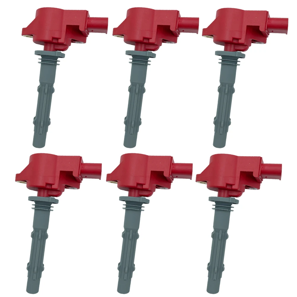 6PCS ARKAUTO HIGH ENERGY RED TOP IGNITION COILS UF535 A2729060060 FOR MERCEDES BENZ 2.5 3.0 3.5 M272 W204 W211 W212 W221