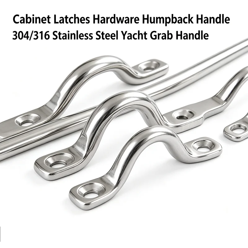 304&316Stainless Steel Humpback Mini Pull Handles Bow Shaped Yacht Grab Handles Fixed Marine Door Knobs Cabinet Latches Hardware
