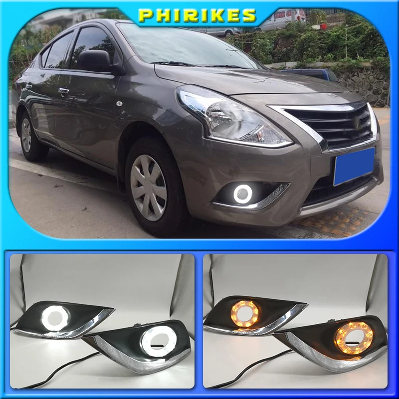 

LED DRL Daytime Running Lights Daylight Fog Head Lamp For Nissan Almera Latio Sunny Versa 2014 2015 2016 2017 2018