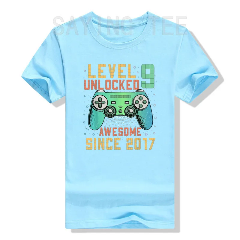 Level 9 Freigeschaltet – Fantastisch seit 2017 Gaming-T-Shirt – Geschenk zum 9. Geburtstag für 9-jährige Jungen – Gamer-T-Shirt – Coole Geschenke für Söhne zum Geburtstag – Detail 12