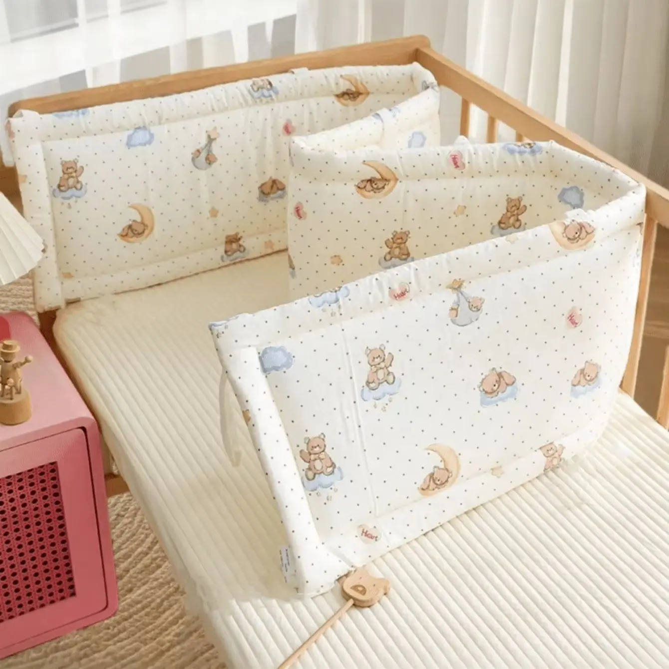 Infant crib bumper Baby Bed Bumper For Newborns Soft Bumper Crib Around Newborns Baby Crib Bumper Anti-Collision Crib Rail Guard