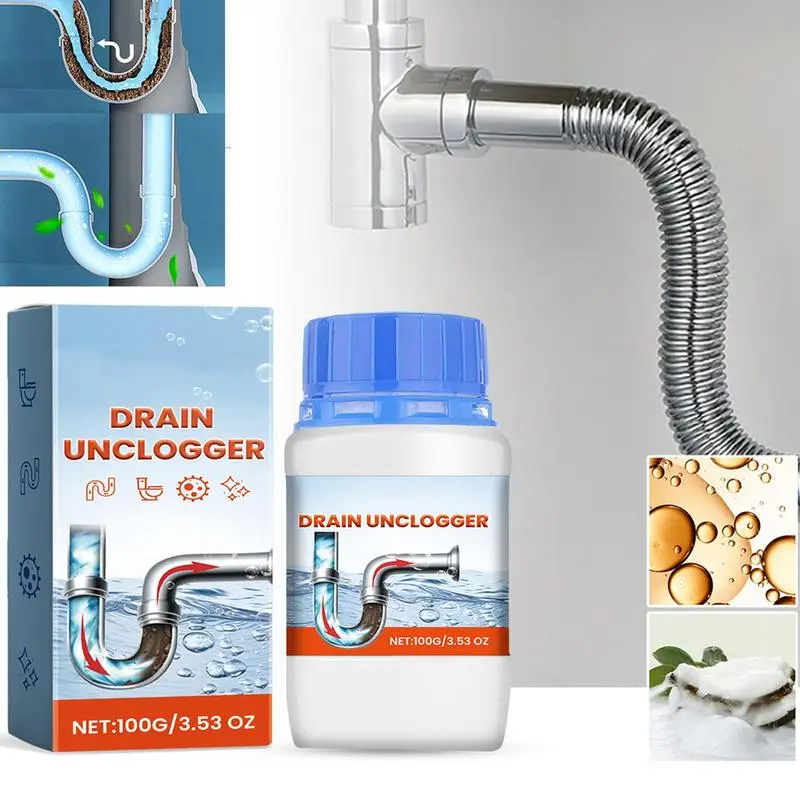 Drain Clog Remover Drain Cleaner Sink Cleaner Powerful Shower Drain Clog Remover Hair Dissolving Drain Cleaner Sink Unclogger