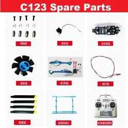Spare Parts List For RC ERA C123 EC135 RC Helicopter Accessory Body Shell Cover Main Blade Motor Bearing Servo Receiver Landing