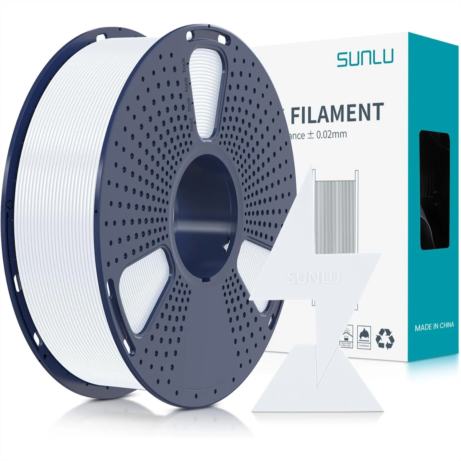 

High Speed PLA Filament 1.75mm, 30-600mm/s Print Range, Fast Printing 3D Printer Filament, 1KG White