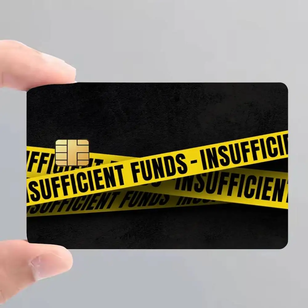 Insufficient Funds Film Skin Cover Credit Card Stickers 4PCS Debit Front Decoration Bank Bus Pass Waterproof