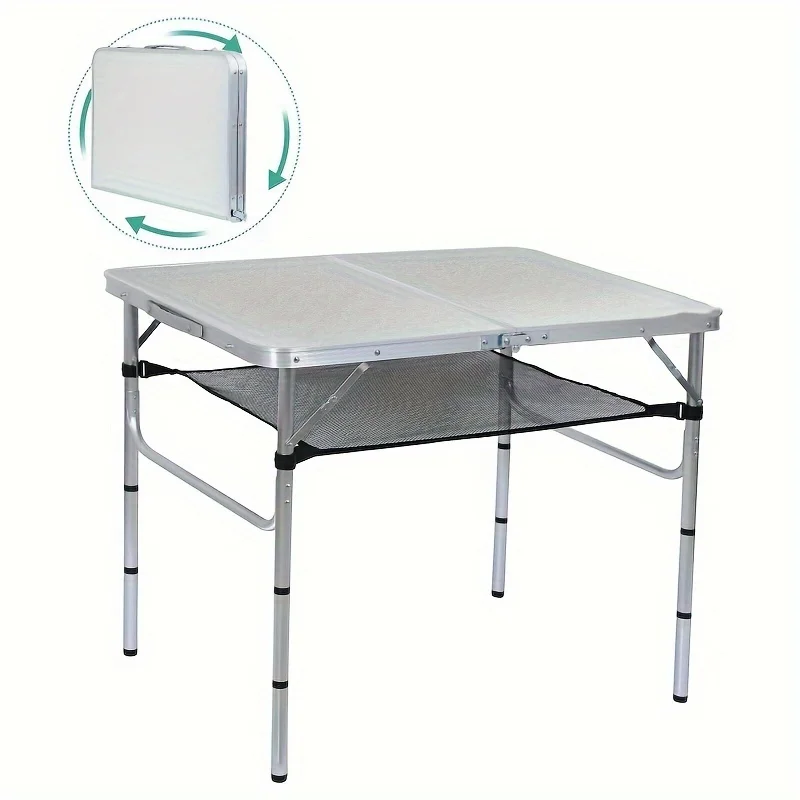 Adventure-Ready Aluminum folding table：Height Adjustable，Portable，Suitable for Indoor and Outdoor Use