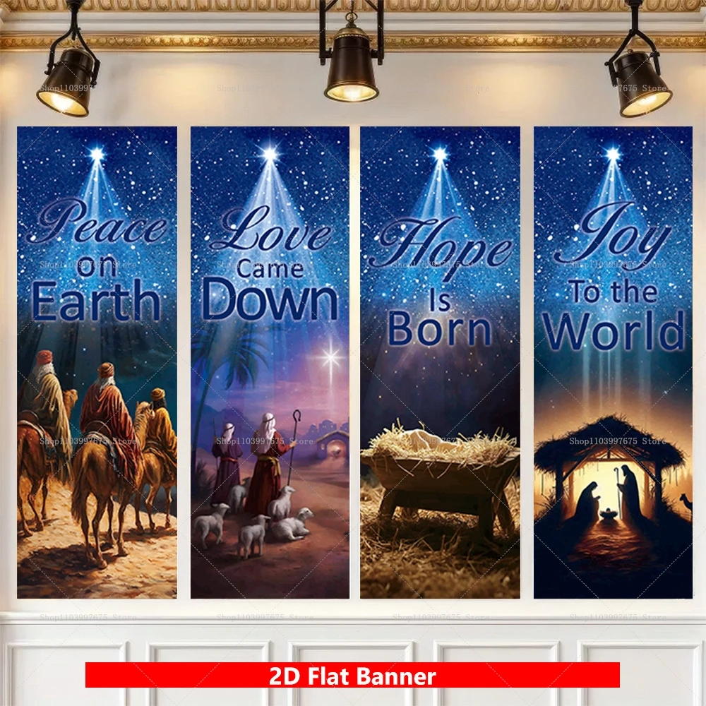 4 Uds. De camellos de tres sabios para montar a caballo, decoraciones para fiesta de Navidad, pancarta de fondo para fotografía, accesorios para fotomatón, decoración de pared para iglesia