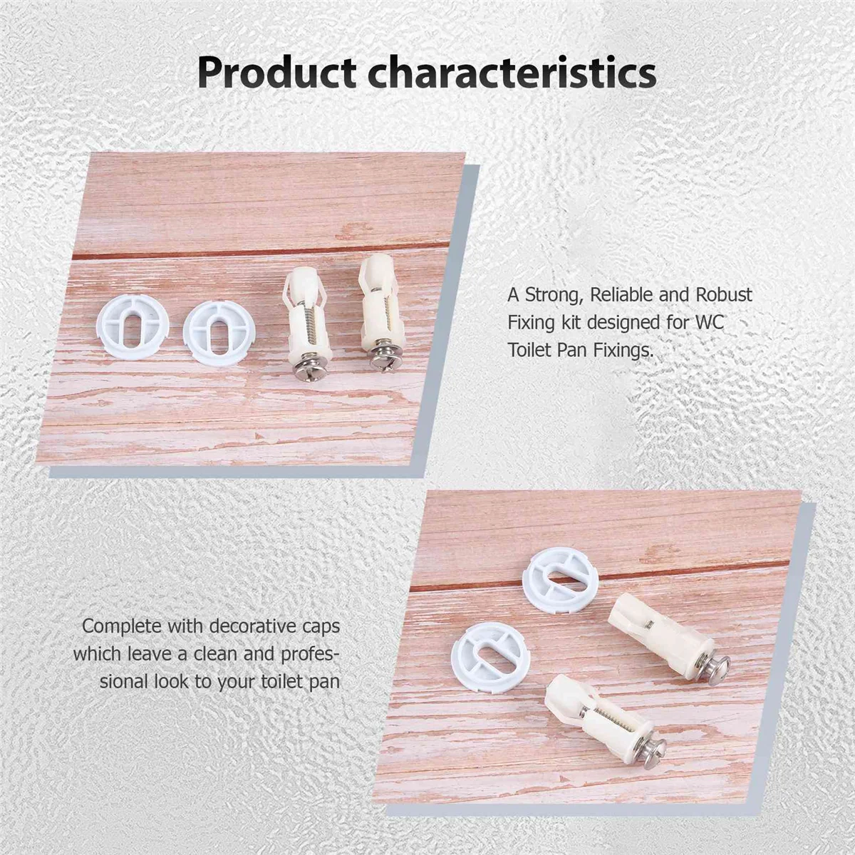 BISM1 مفصلات مقعد المرحاض، براغي تثبيت فتحة المرحاض، سهلة التركيب، عبوتان