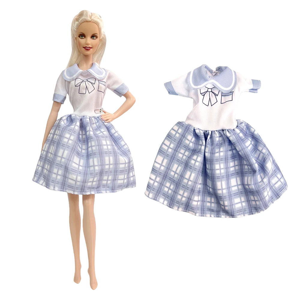 NEW 1 Pcs Fashion Dress For 1/6 Doll Outfit  Cute Uniforms Party Blue Skirt Clothes For Barbie Doll Accessories  Baby Toys