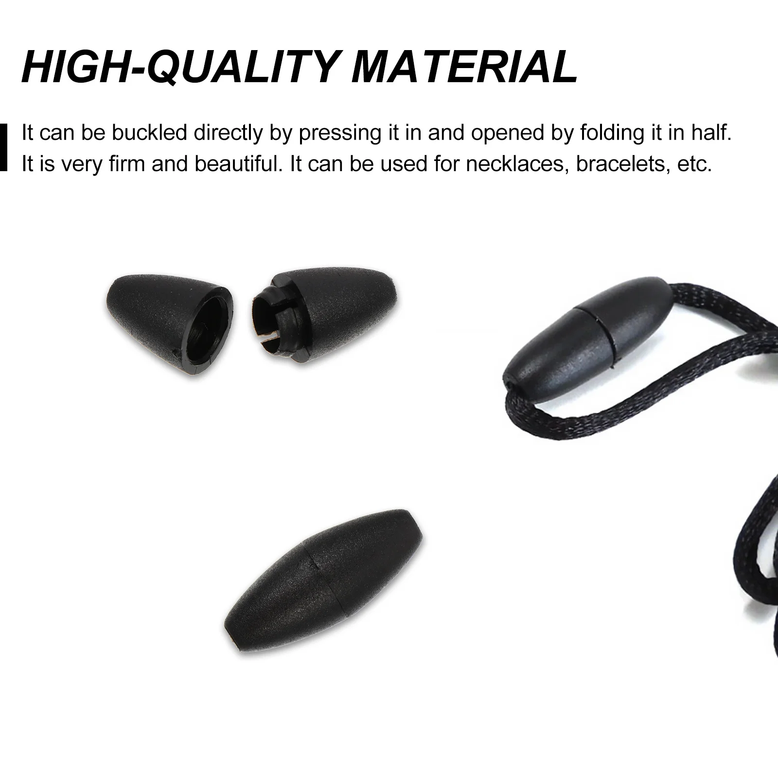 

50pcs Plastic Breakaway Clasps Barrel Connectors For Lanyards Keychains Necklaces Lightweight Safety Buckle Clasp Beads Jewelry