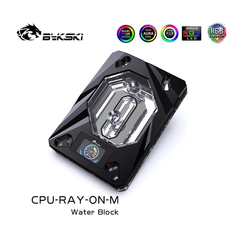 Bykski CPU-Wasserblock für INTEL LGA1150/1151/1155/1156 1200 1700 2011 x 99/AMD AM3 AM4 AM5/mit OLED-Temperaturanzeige