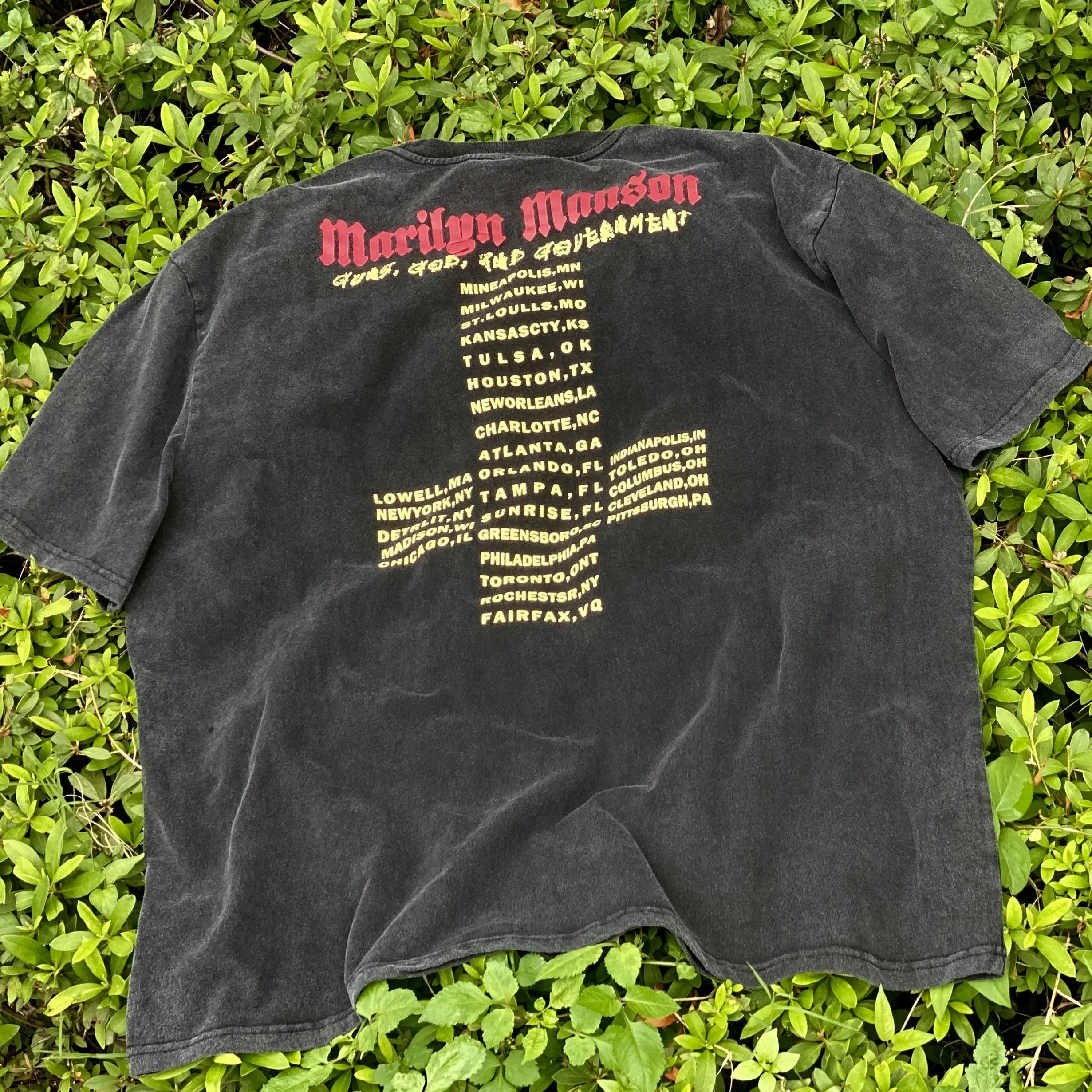 2024 New High Quality Washed Marilyn Manson T Shirt Men Women Unisex Vintage Tee Tops