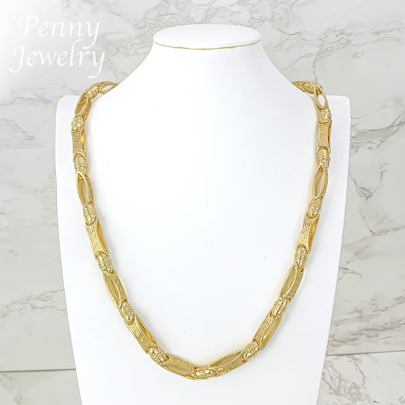 24 Zoll lange goldene Halskette, originelles Design, Hip-Hop, 18 Karat vergoldet, Herrenmode, Verlobungsschmuck für Party, Hochzeit, Geschenke