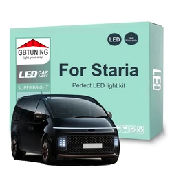 10Pcs Car LED Interior Light Bulb Kit For Hyundai Staria 2021 2022 2023 Canbus Vanity Mirror Sunvisor Door License Plate Lamp