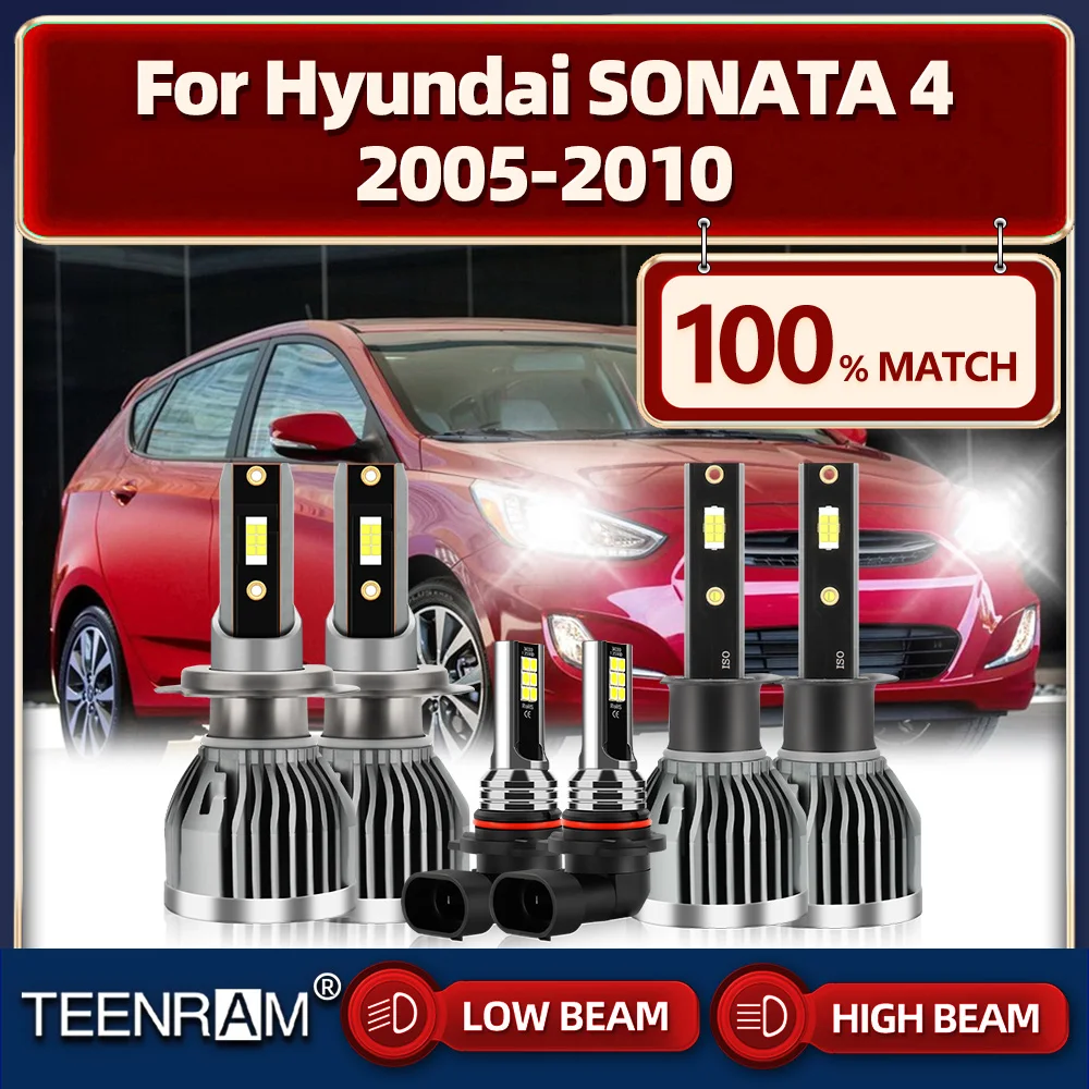 Canbus LED Lights 60000LM Super Bright Car Headlamps Bulbs 12V 24V 6000K For Hyundai SONATA 4 2005 2006 2007 2008 2009 2010