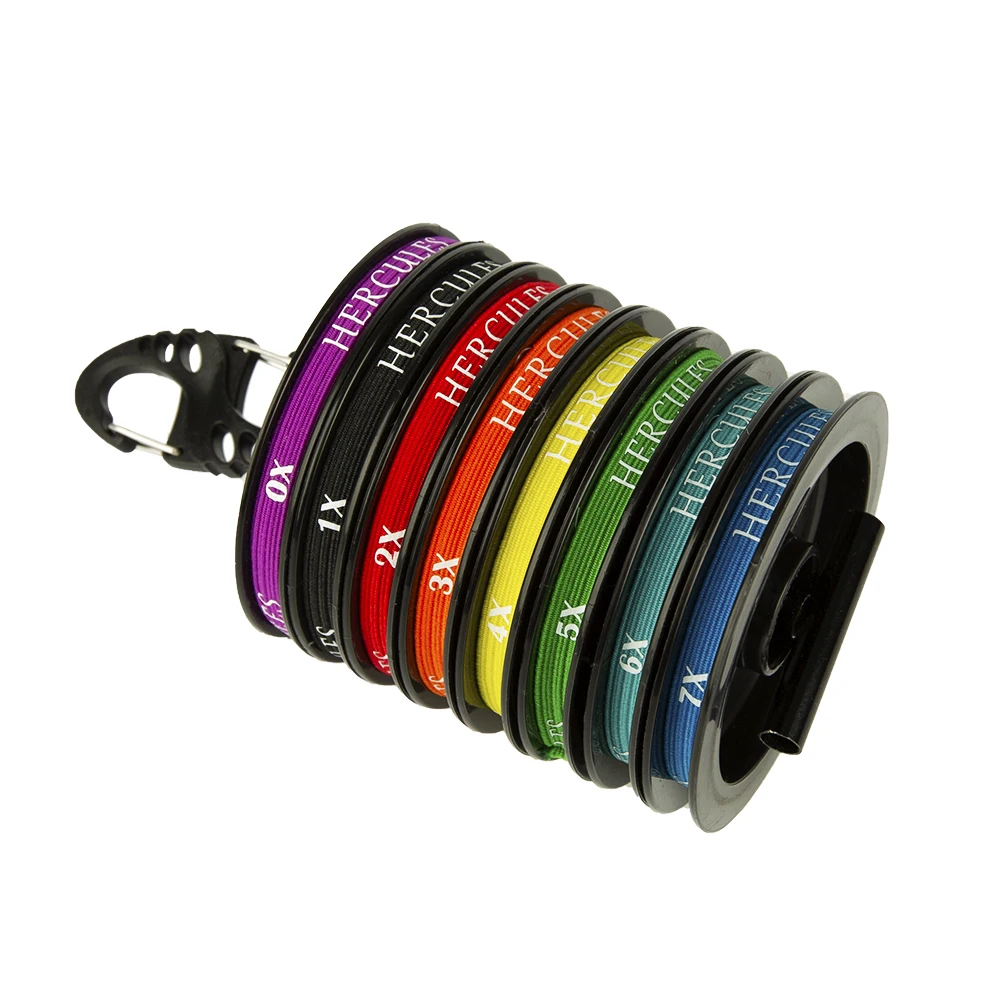 HERCULES Fly Fishing Tippet 100% Fluorocarbon 3 Pack with Fly Tippet Holder Spool Tender 1X-7X 2.53LB -12.78LB 55YDS