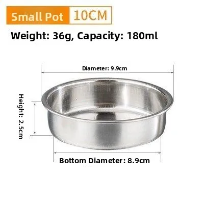 

Миска из нержавеющей стали 304 с крышкой для приготовления пельменей, яичных суфле и супов, однослойная, для коммерческого использования, 0 см