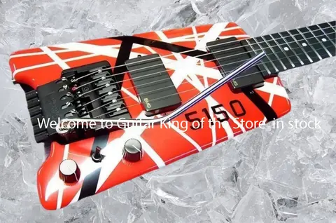 स्टॉक में एडी लाल सफेद काले बैंड बिना सिर इलेक्ट्रिक गिटार मायोइलेक्ट्रिक पिकअप ट्रिल ब्रिज काले हार्डवेयर 3698 top 8 best sales नेतृत्वहीन - №8