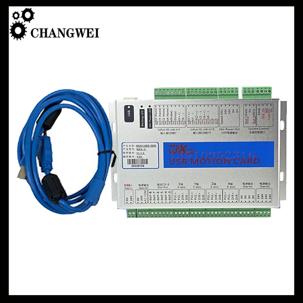 Xhc Mkx-v 3/4/6 Axis Motion Control Card 2000khz Mach3 Cnc Usb Controller Adapter Plate Mk3-v Mk4-v Engraving And Cutting