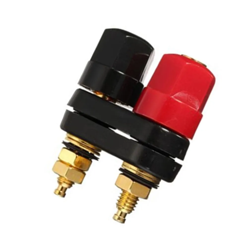 1PCS Banana plugs Couple Terminals Red Black Connector Amplifier Terminal Binding Post Banana Speaker Plug Jack High Quality