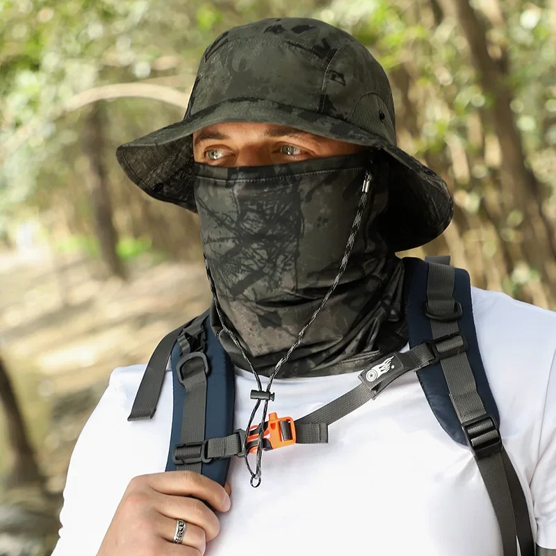 Cappello a testa grande XXL da 60-65 cm Cappello da pescatore nella giungla estivo da uomo Protezione solare leggera Cappelli a secchiello per il