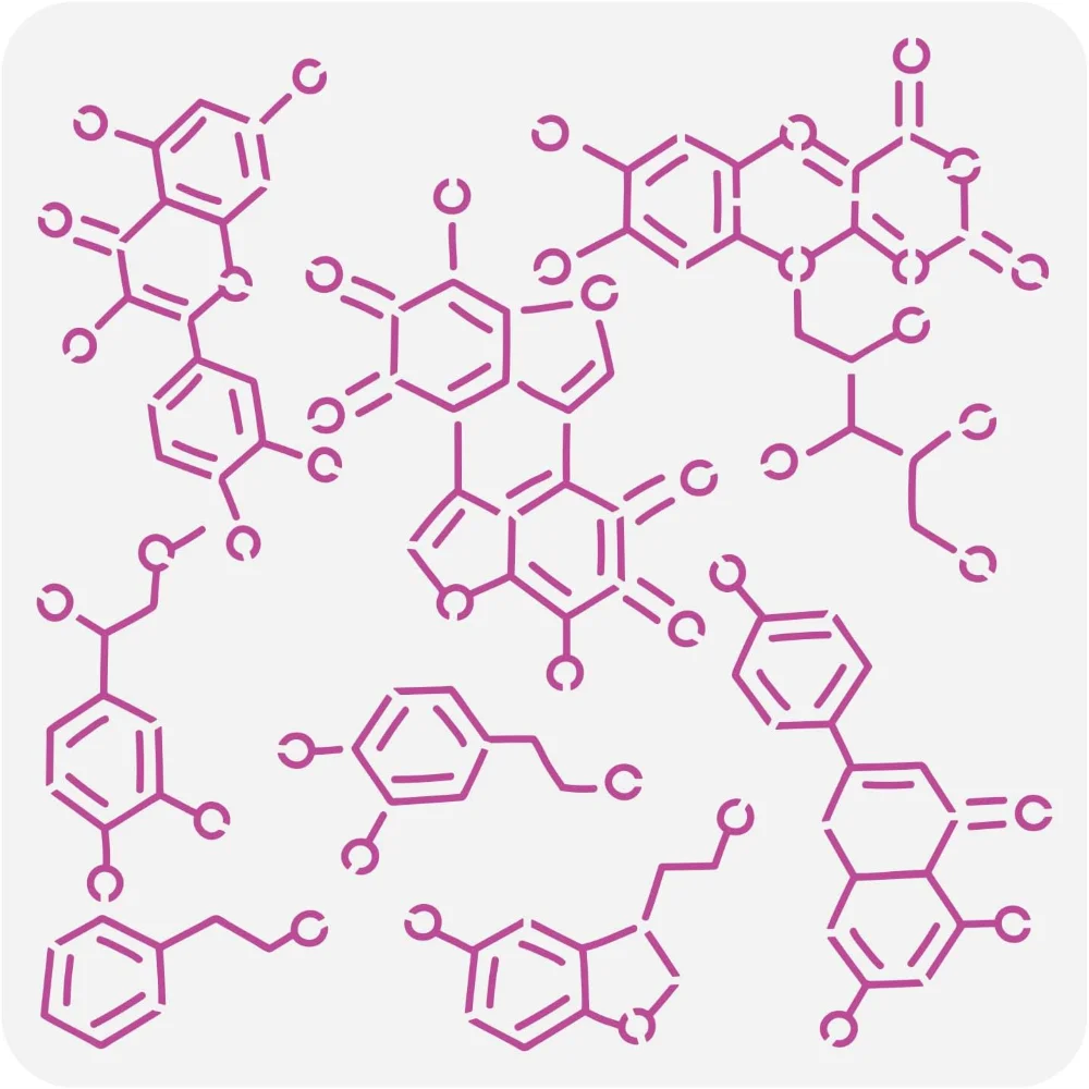 Chemical Structure Stencil 11.8x11.8inch Reusable Organic Chemistry Stencil Large Science Elements Drawing Template DIY Painting