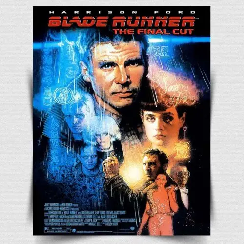 Letrero metálico de BLADE RUNNER, placa de pared, póster publicitario de película, impresión para la cueva del hombre, aluminio