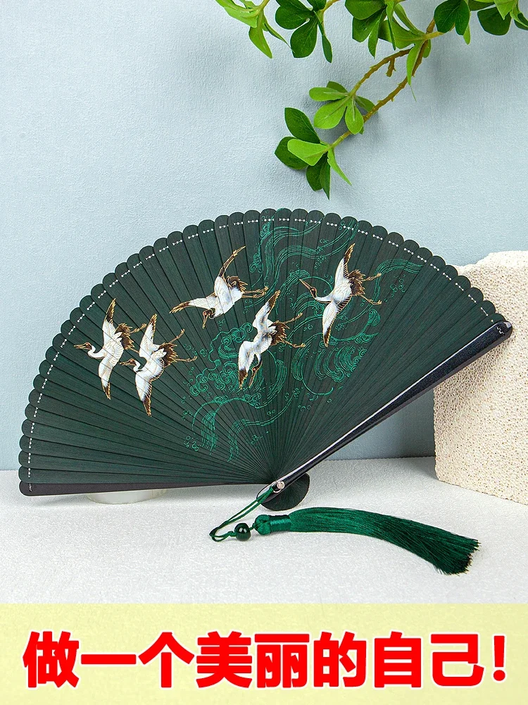 All bamboo fans, Chinese style female fans, ancient style, summer to carry folding fans at any time, high-end gifts