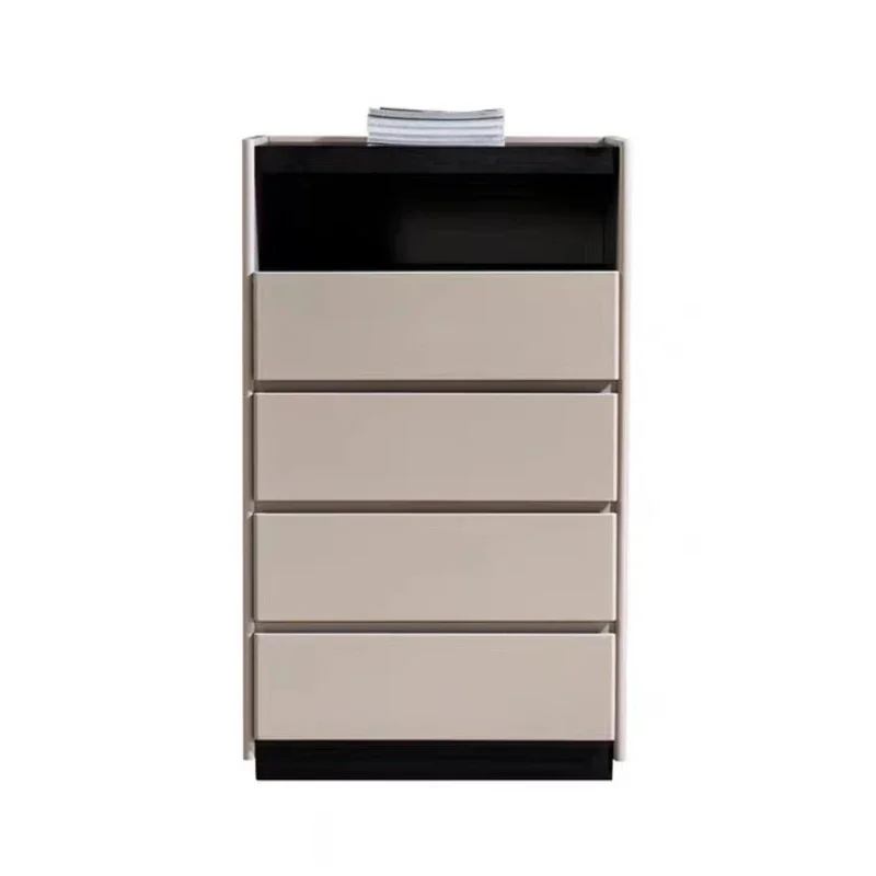 

Italian Modern Light Luxury Sofa Side Cabinet Bedroom Combination Bucket Cabinet 60 Long Model Room Decorative Cabinet Smoke