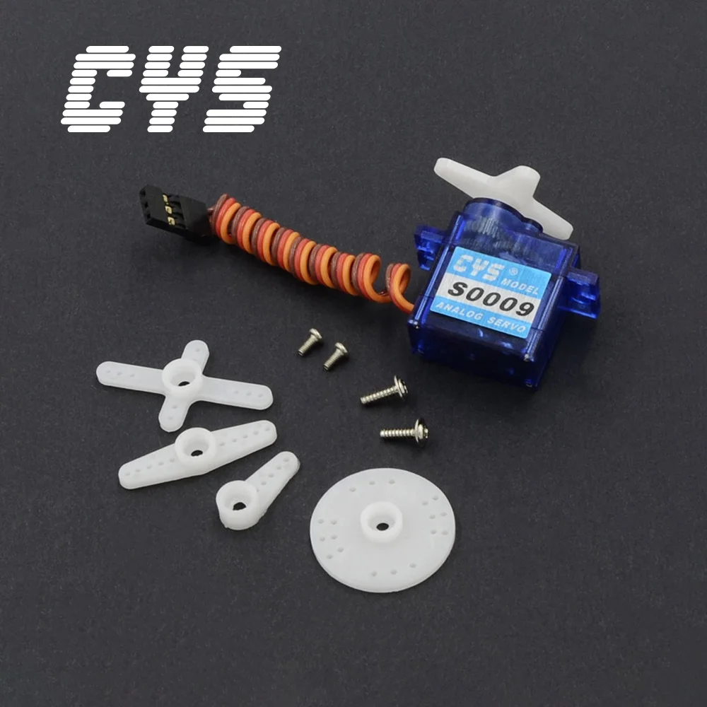 Mini RC Servo para RC Avião Robô Carro, 9g, 1.5kg, Analógico, Digital, Plástico, Metal Gear, SG90, CYS-S0009, 4.8 V, 6V, 21T, 5pcs